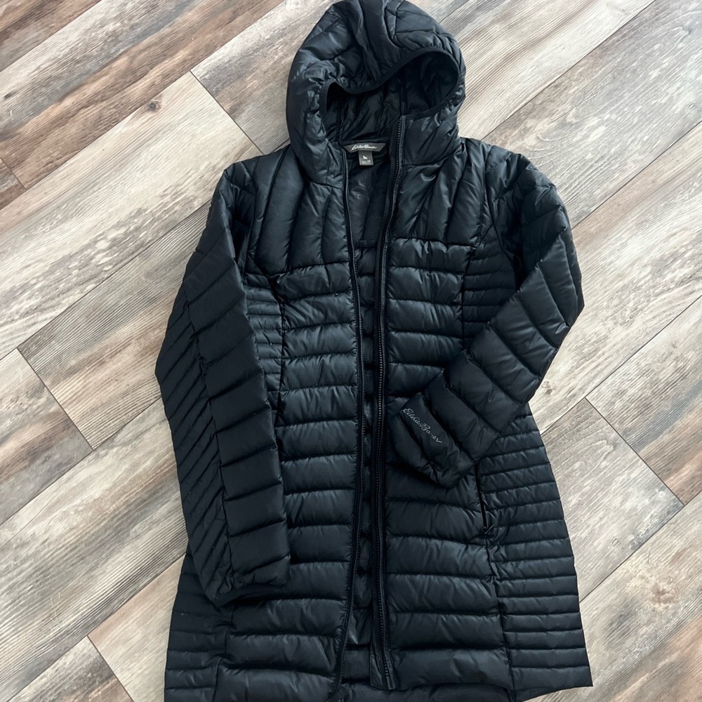 Women's Black Hooded Puffer Coat